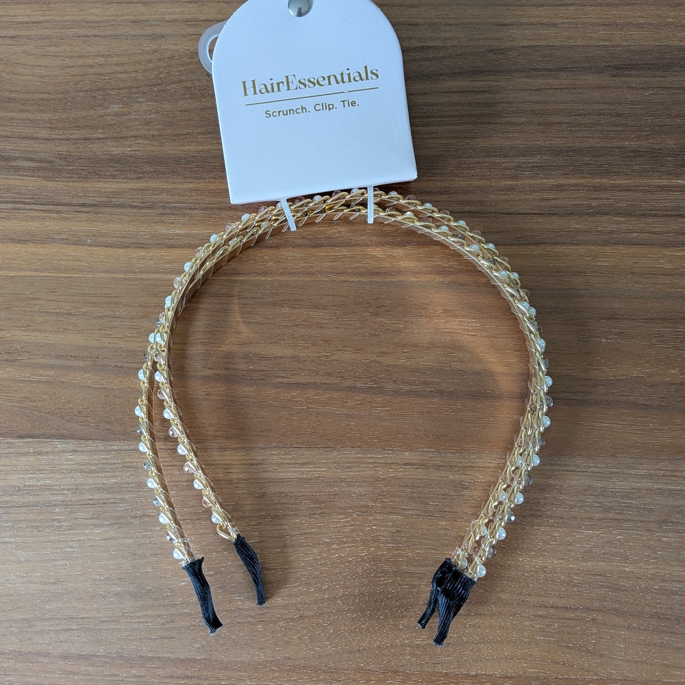 NWT 2pk Gold Braided Hair Accessory with Elegant Design